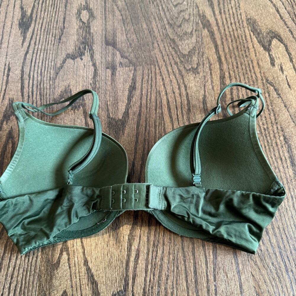 Victorias Secret Very Sexy Push Up Bra Size 32D Olive Green Underwire Multi-Way - Picture 5 of 8
